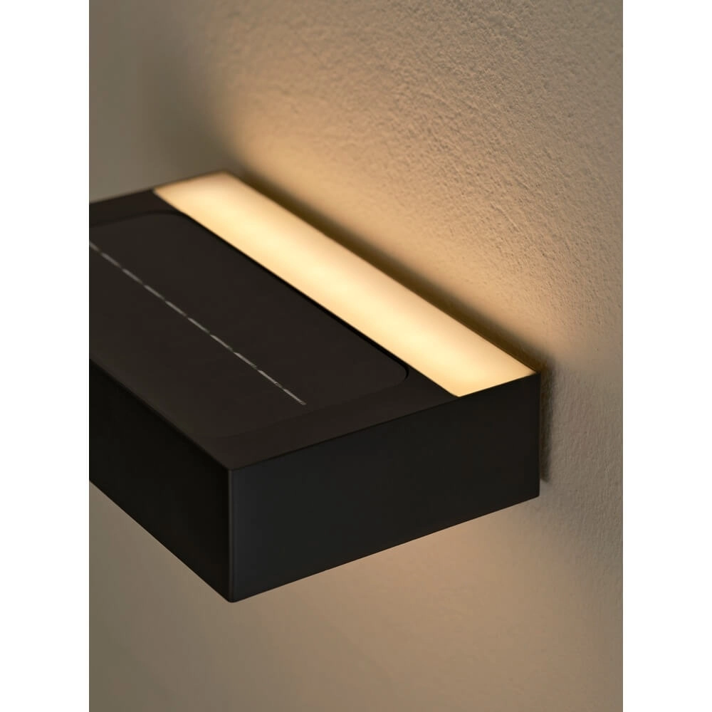Solar wall lamp Monay black rectangle Nordlux 5704924023538