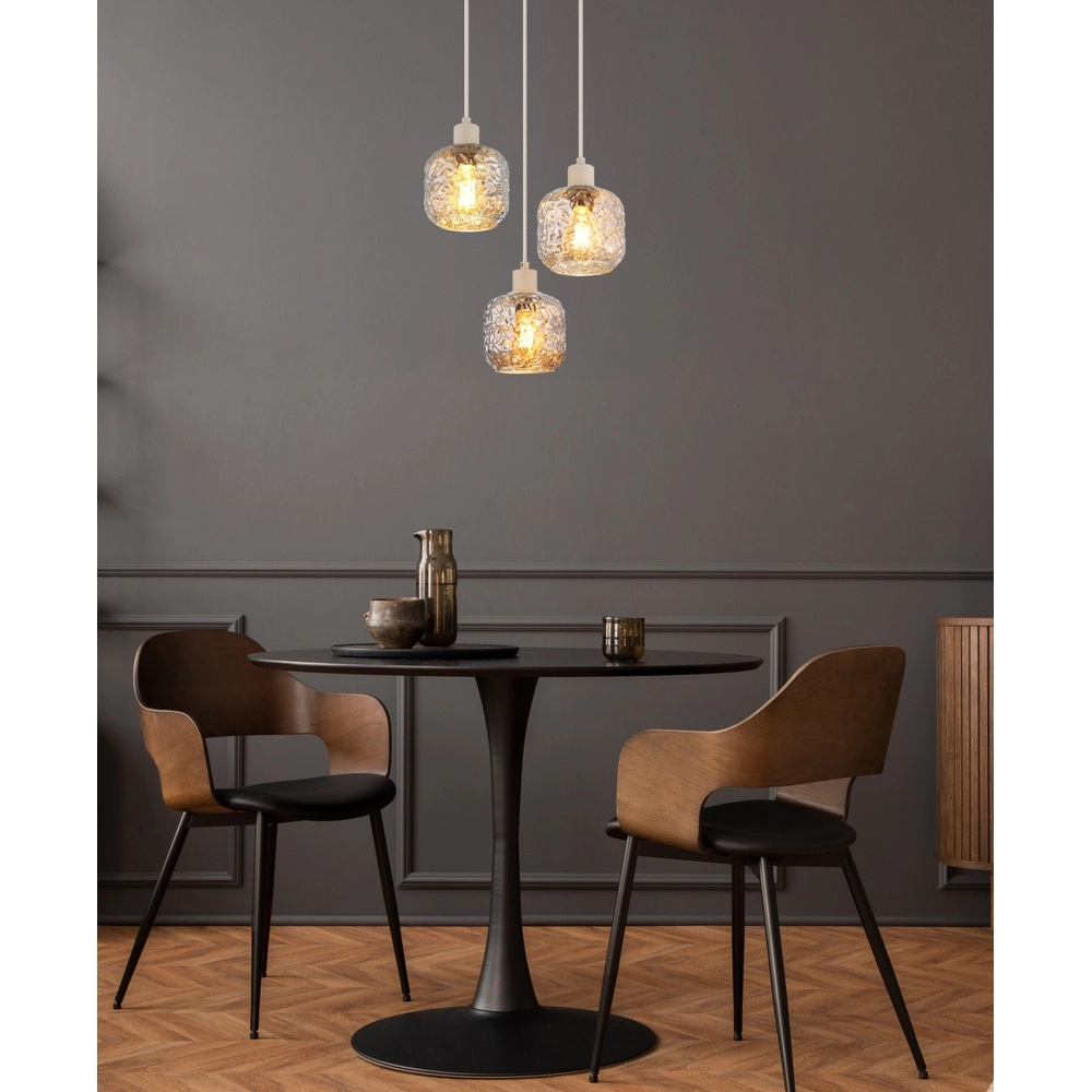 Pendant lamp Antonio 3-light round sand brown Globo 9007371572724