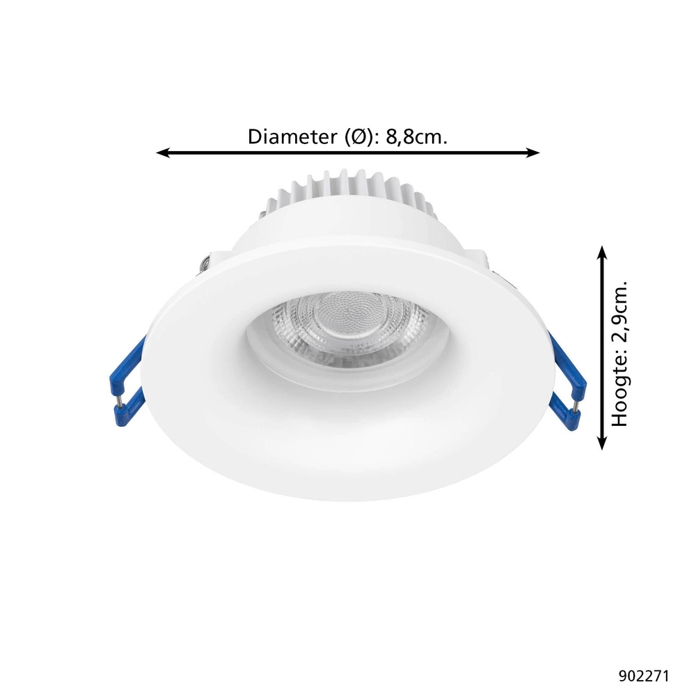 Recessed spotlight Salabate white Ø 8.8cm IP65 Eglo 9008606358854