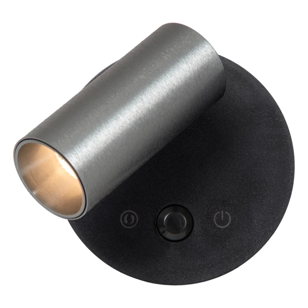 Rechargeable wall lamp with sensor Toni magnetic metallic grey Lucide 5411212290564