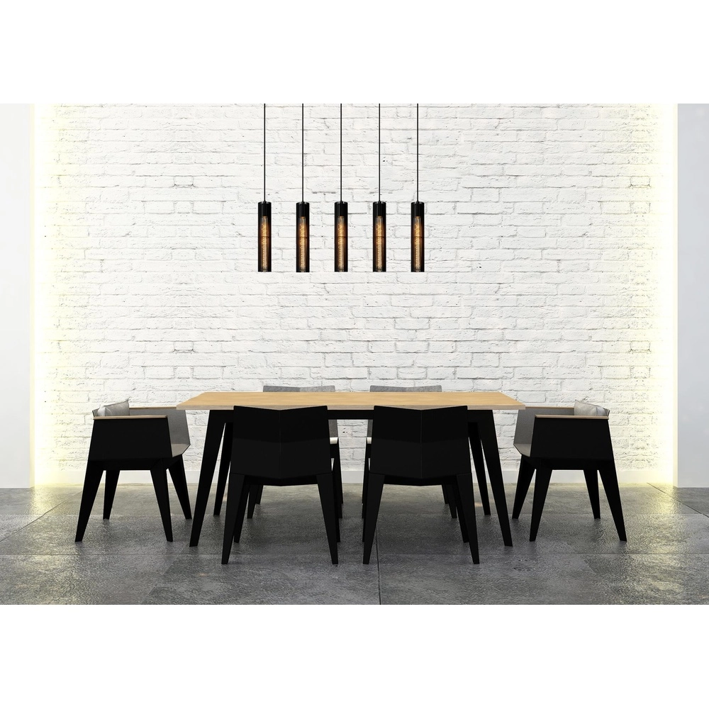 Design pendant lamp Lionel 5-light black Lucide 5411212730435
