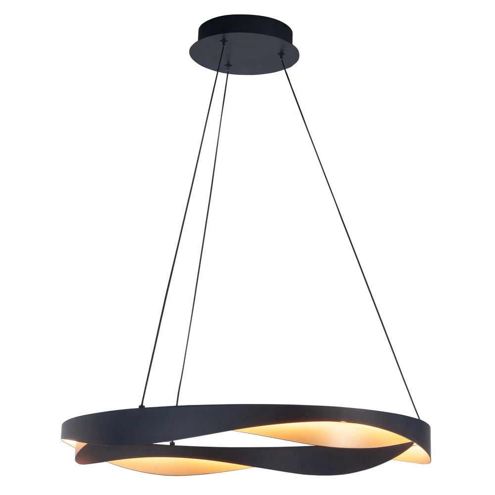 Design pendant lamp Ascoli black with gold Ø 64cm