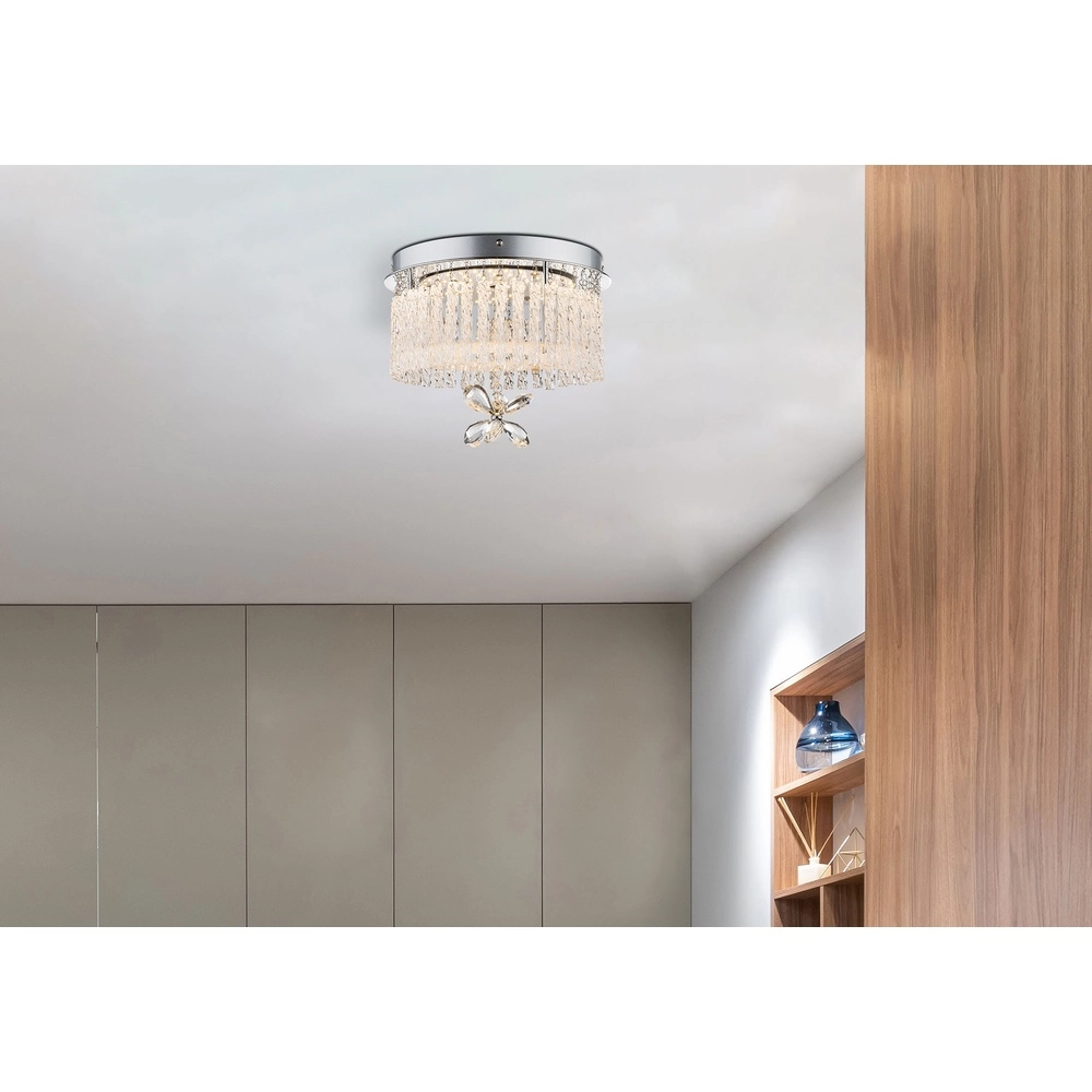 Round ceiling lamp Mathilda chrome Globo 9007371334346