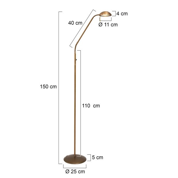 Floor lamp Mexlite 180cm - 2700K bronze brown Steinhauer 8712746096361