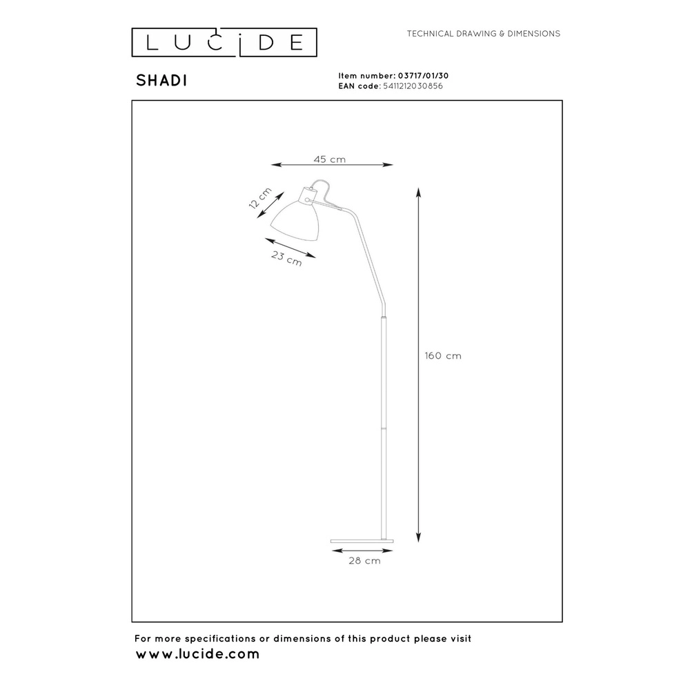 Reading lamp Shadi Black Lucide 5411212030856