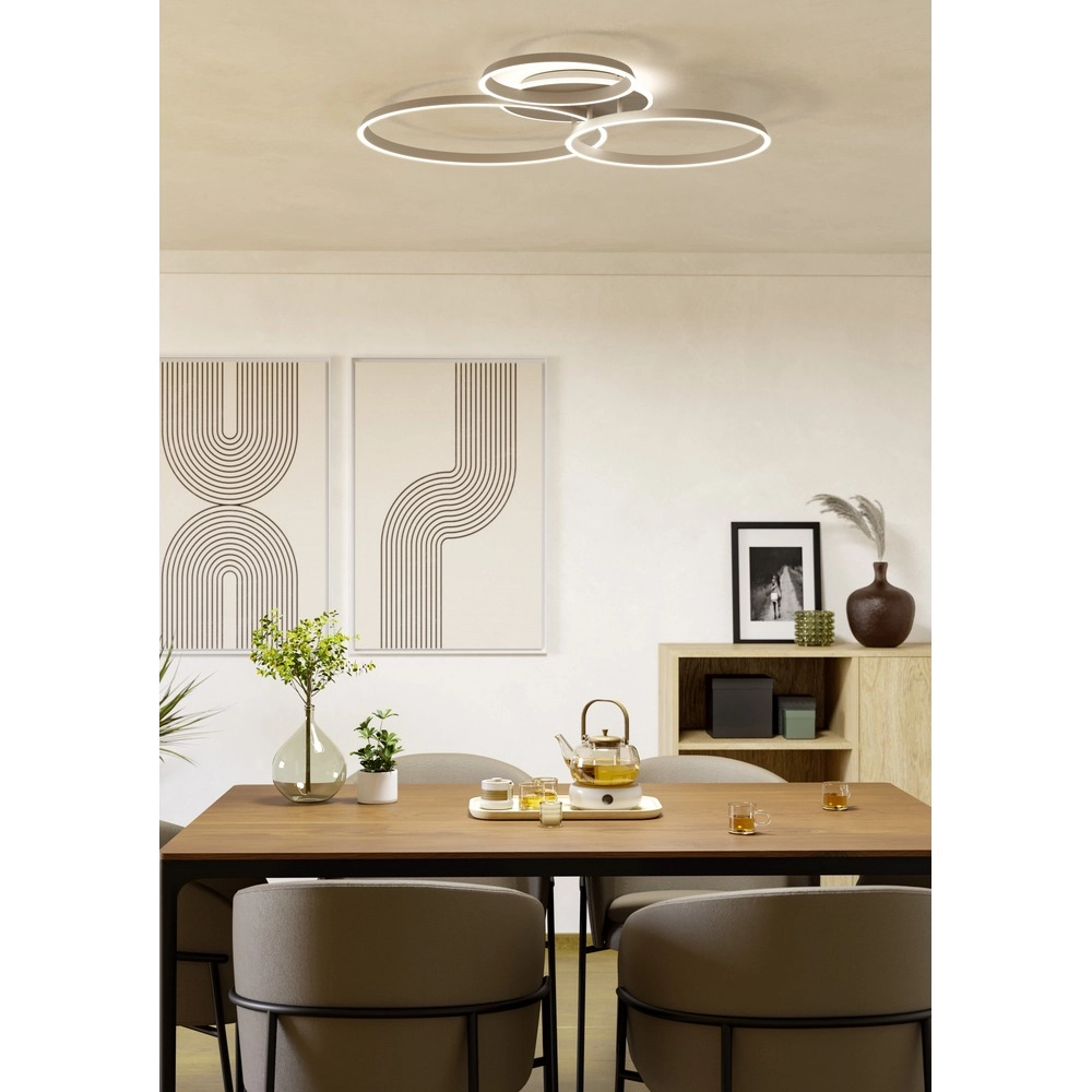 Modern ceiling lamp Girifalco sand brown 96 x 84cm