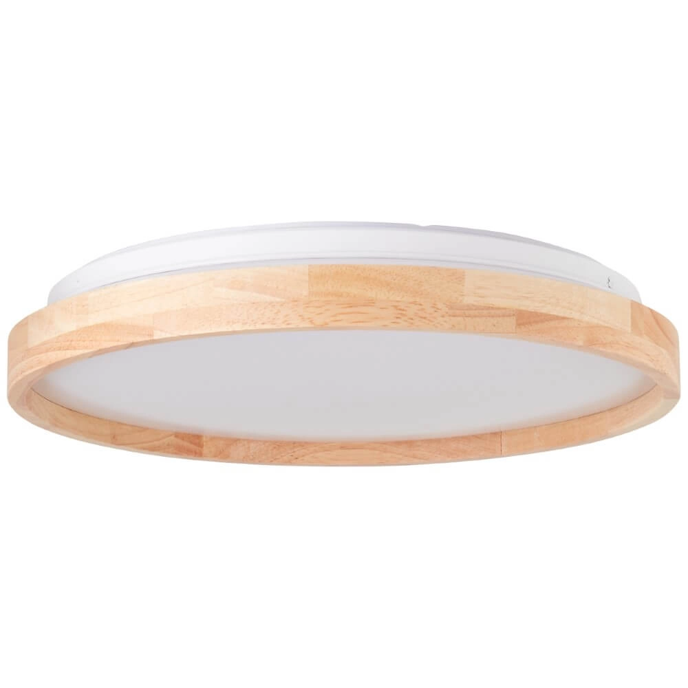 Ceiling light Alson Ø 39.5cm white with wood Brilliant 4004353411335