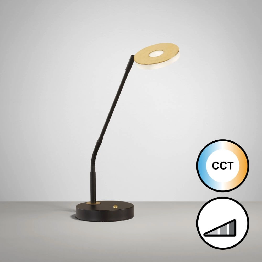Table lamp Dent black with gold Fischer & Honsel 4003694507172