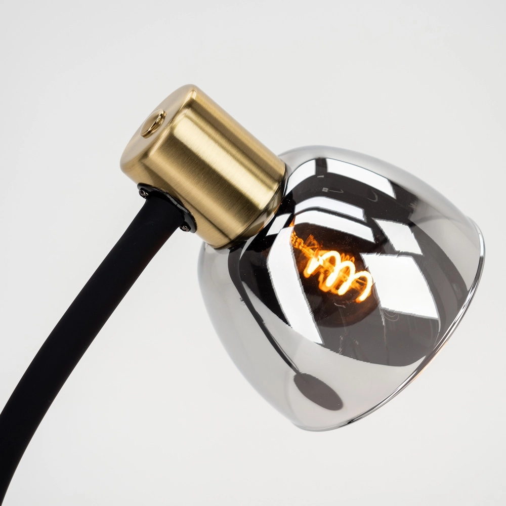 Sleek desk lamp Macere gold with smoke glass Eglo 9008606304332