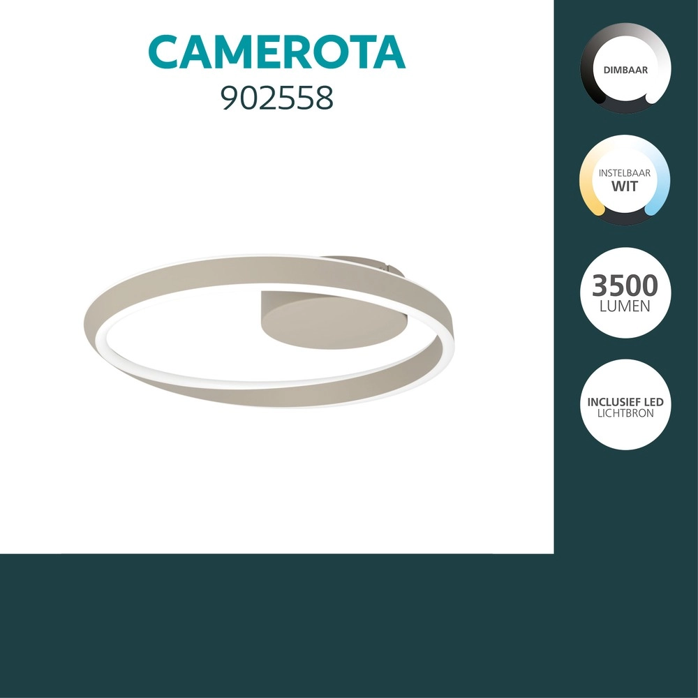 Design ceiling lamp Camerota sand brown