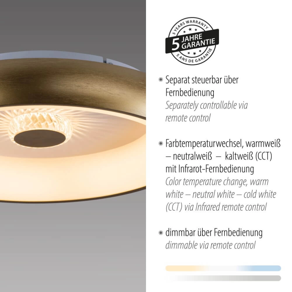 Round ceiling lamp Vertigo brass Ø 46.5cm Just Light 4043689994716