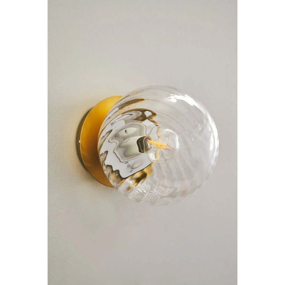 Glass wall lamp Chisell brass Nordlux 5704924015663