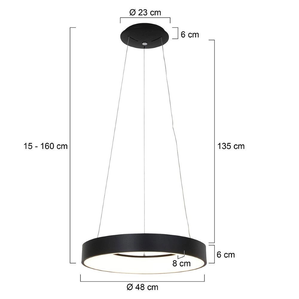 LED hanging lamp Ringlede Ø 48cm Steinhauer 8712746132847