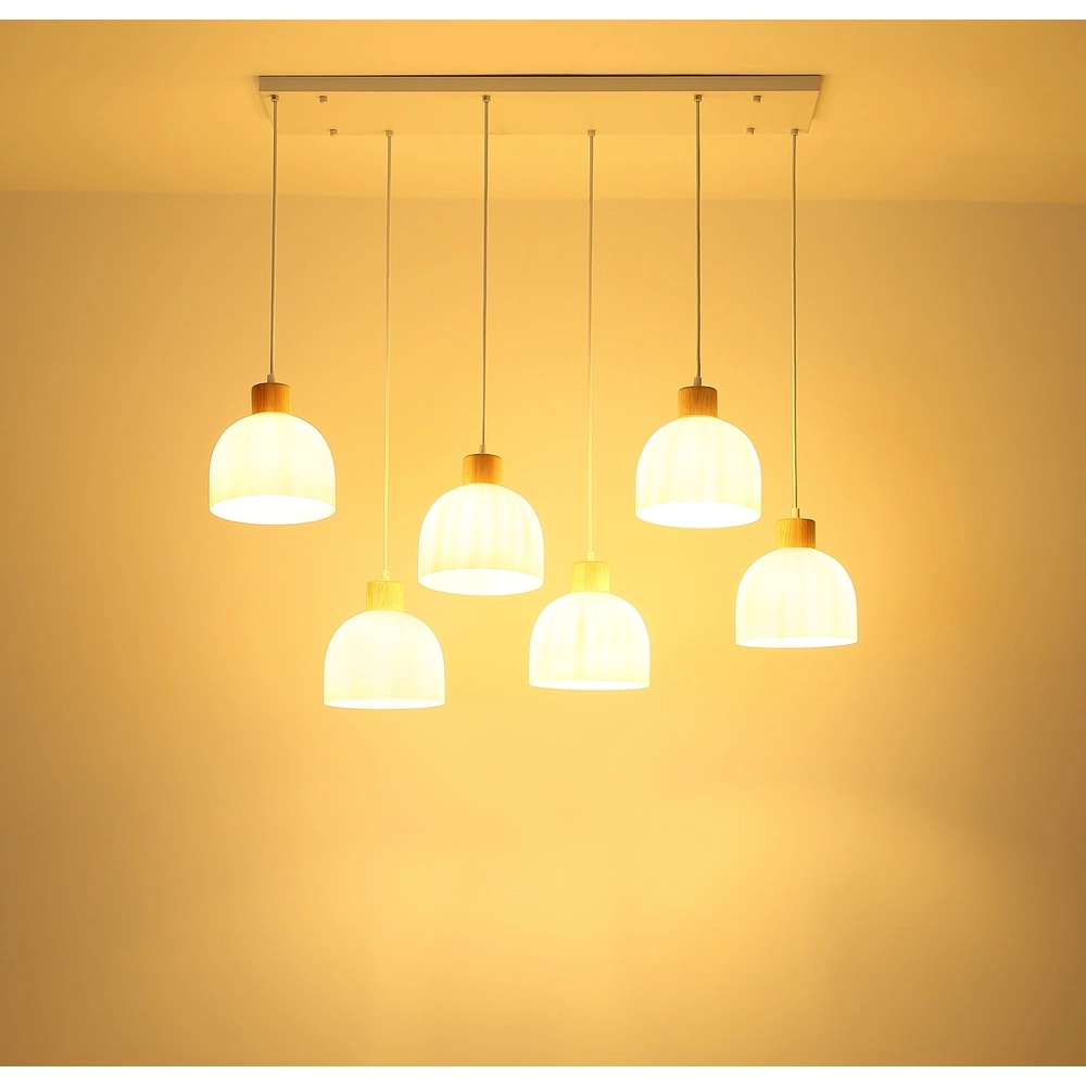 6-light pendant lamp Swanson white Globo 9007371584000