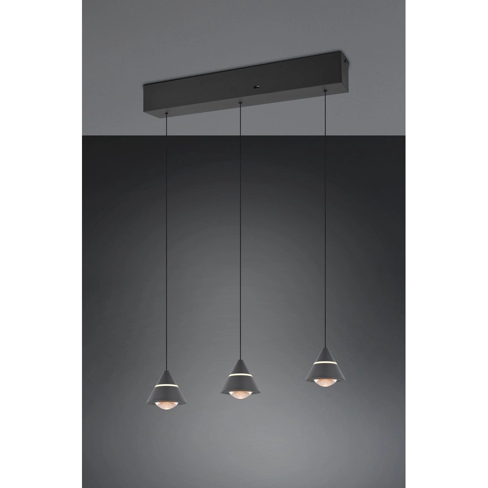 Design pendant lamp Romeo 3-light black Trio 4017807667769
