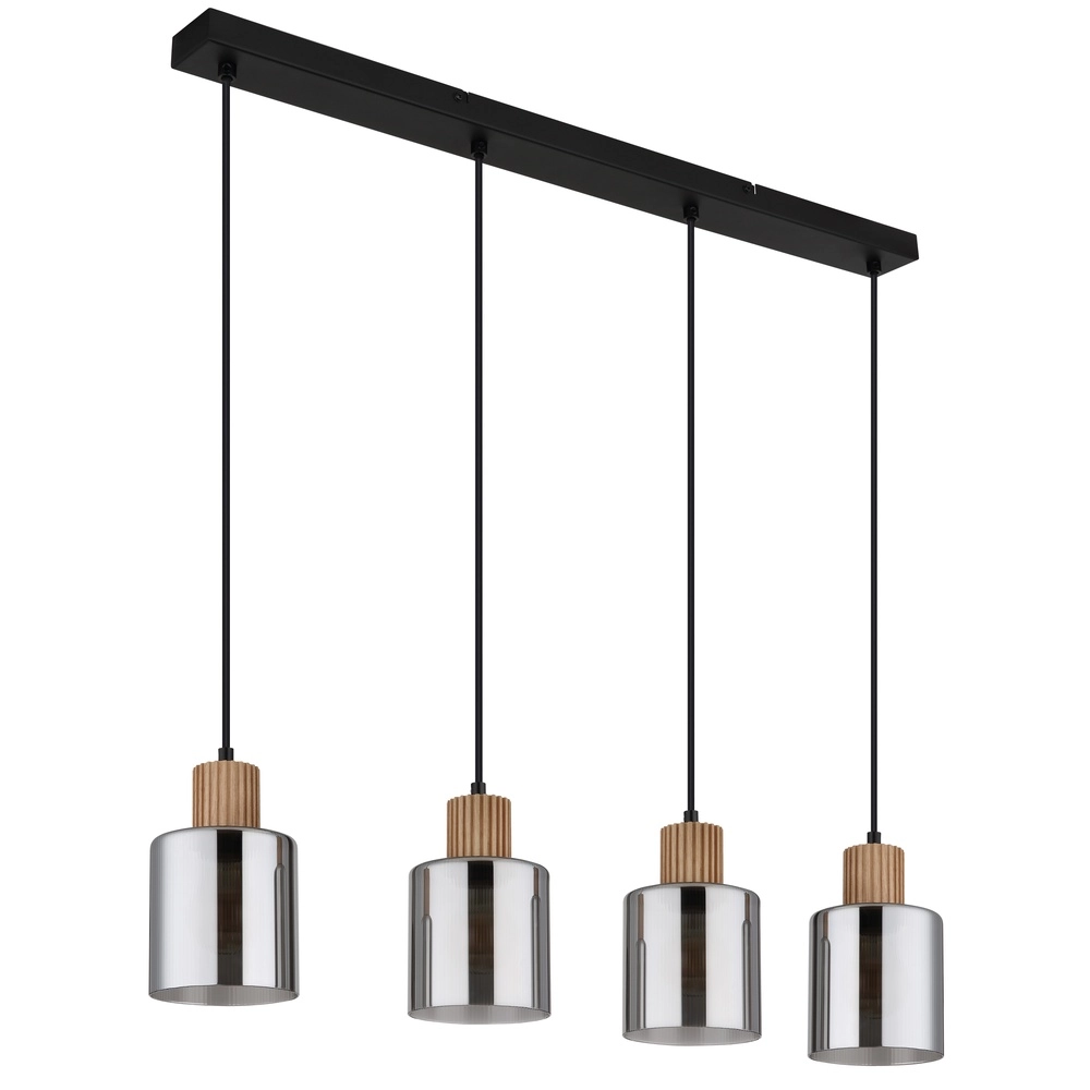 Design pendant lamp Aleidis 4-light black Globo 9007371515219