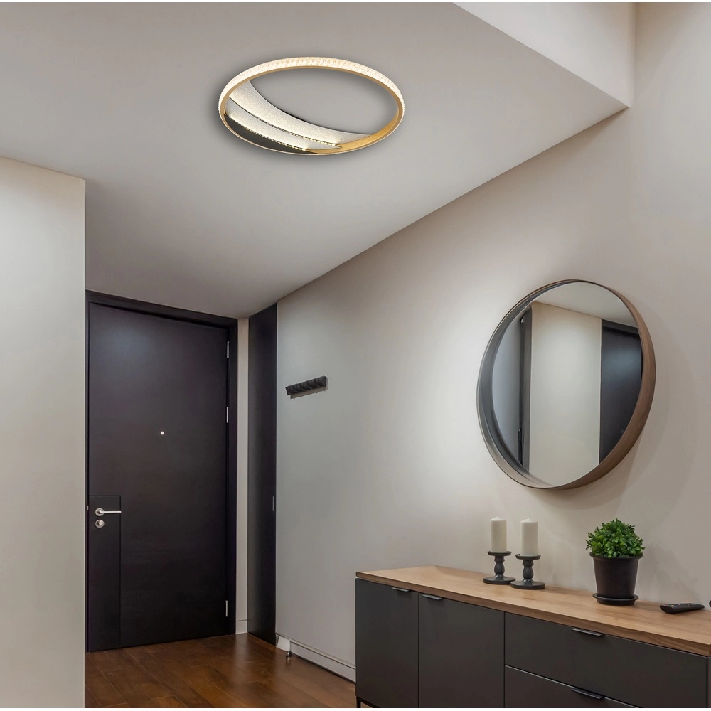 Unique ceiling lamp Constance black with gold Ø 41cm Globo 9007371566846
