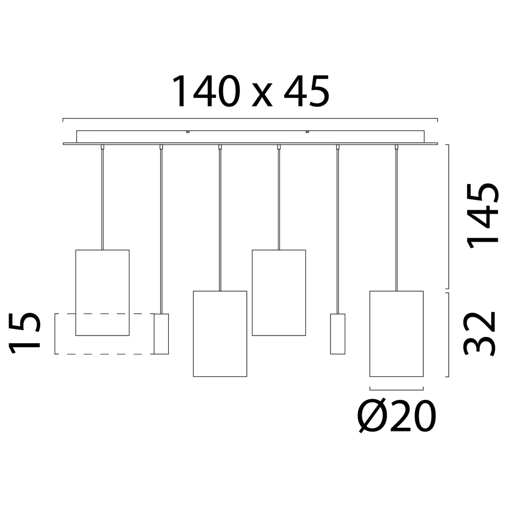 6-light pendant lamp Lisbourg beige terra with beige grey shade Masterlight