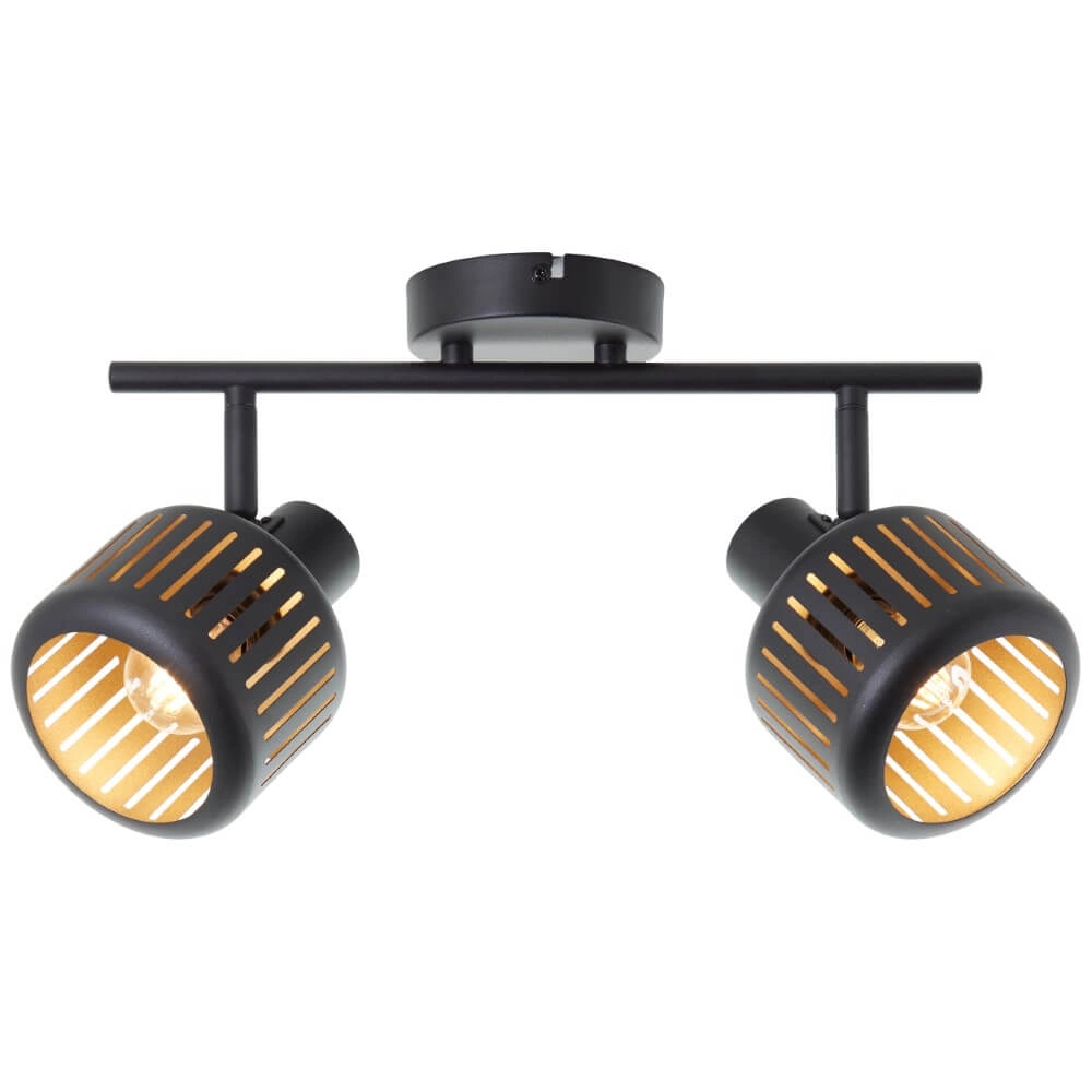 2-light ceiling lamp Tyas black with gold