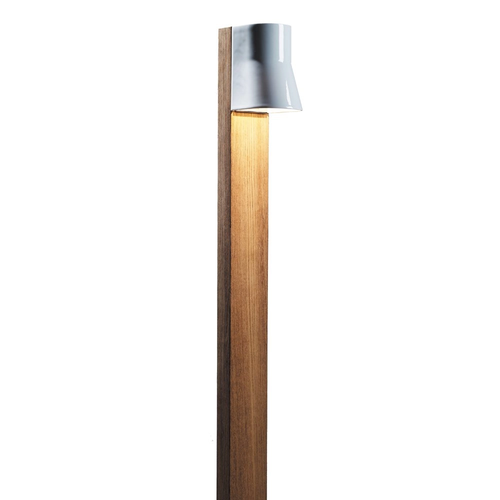 Wooden garden lamp Beacon Teak with white