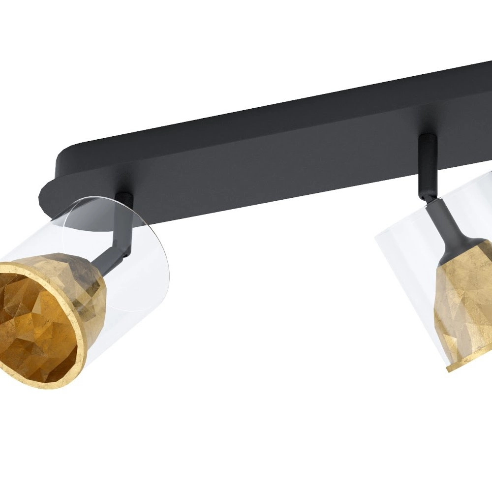 Black ceiling lamp Melito with gold 3-lights Stars of Light 9002759395759