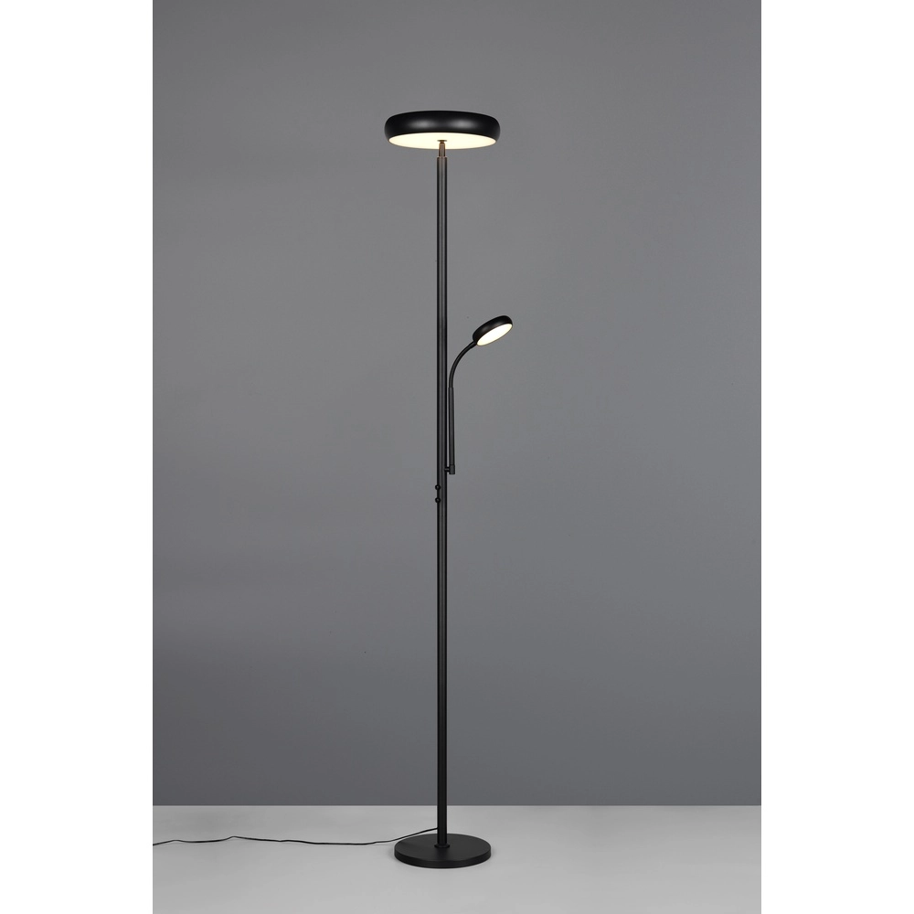 Floor lamp Palermo black with reading lamp Trio 4017807641363