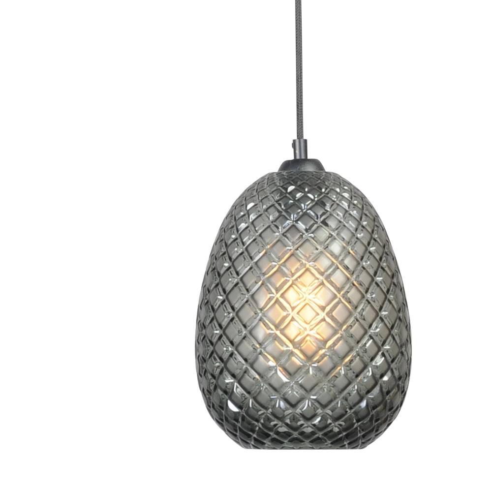 Black hanging lamp Pineapple 4-light with smoked glass Masterlight 8718121209388
