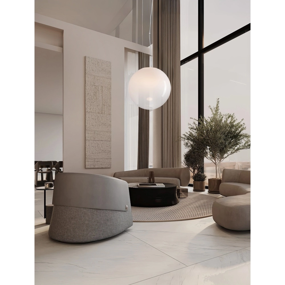 White pendant lamp Bolita bulb Ø 50cm Lyora 5212017483584