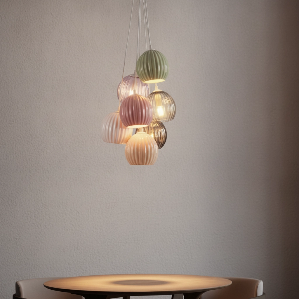 Colored pendant lamp Meline 7-light