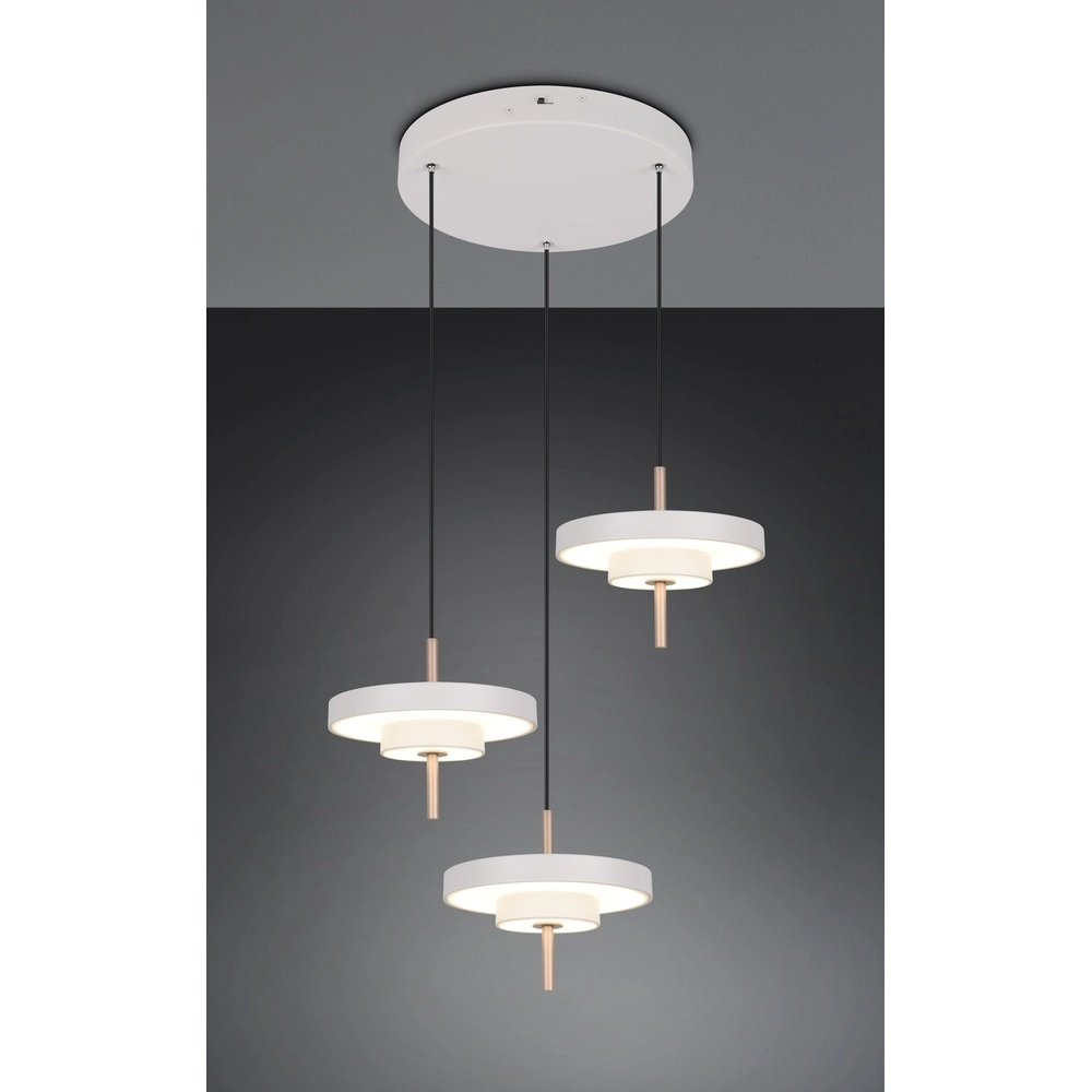 3-light pendant lamp Keaton Round white Trio 4017807655407