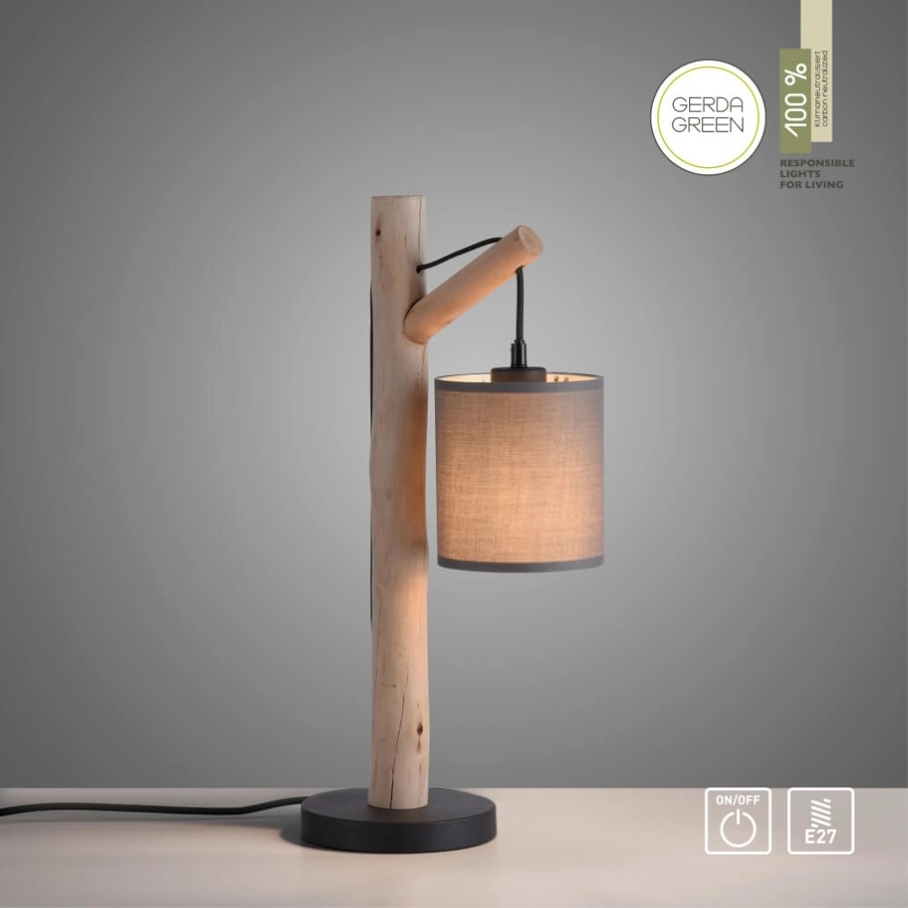 Country table lamp Green Tribu Taupe Just Light 4043689995188