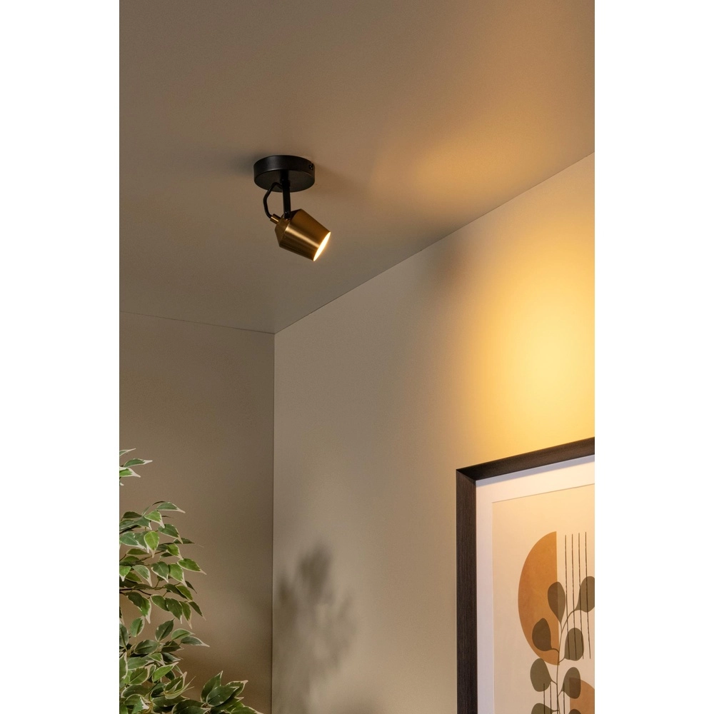 Ceiling lamp Emile black with gold Lucide 5411212510075
