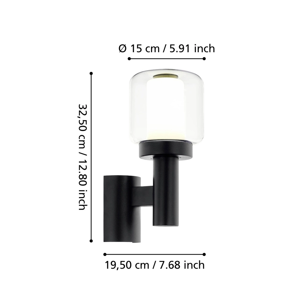 Design wall lamp Poliento Black Eglo 4046806039505