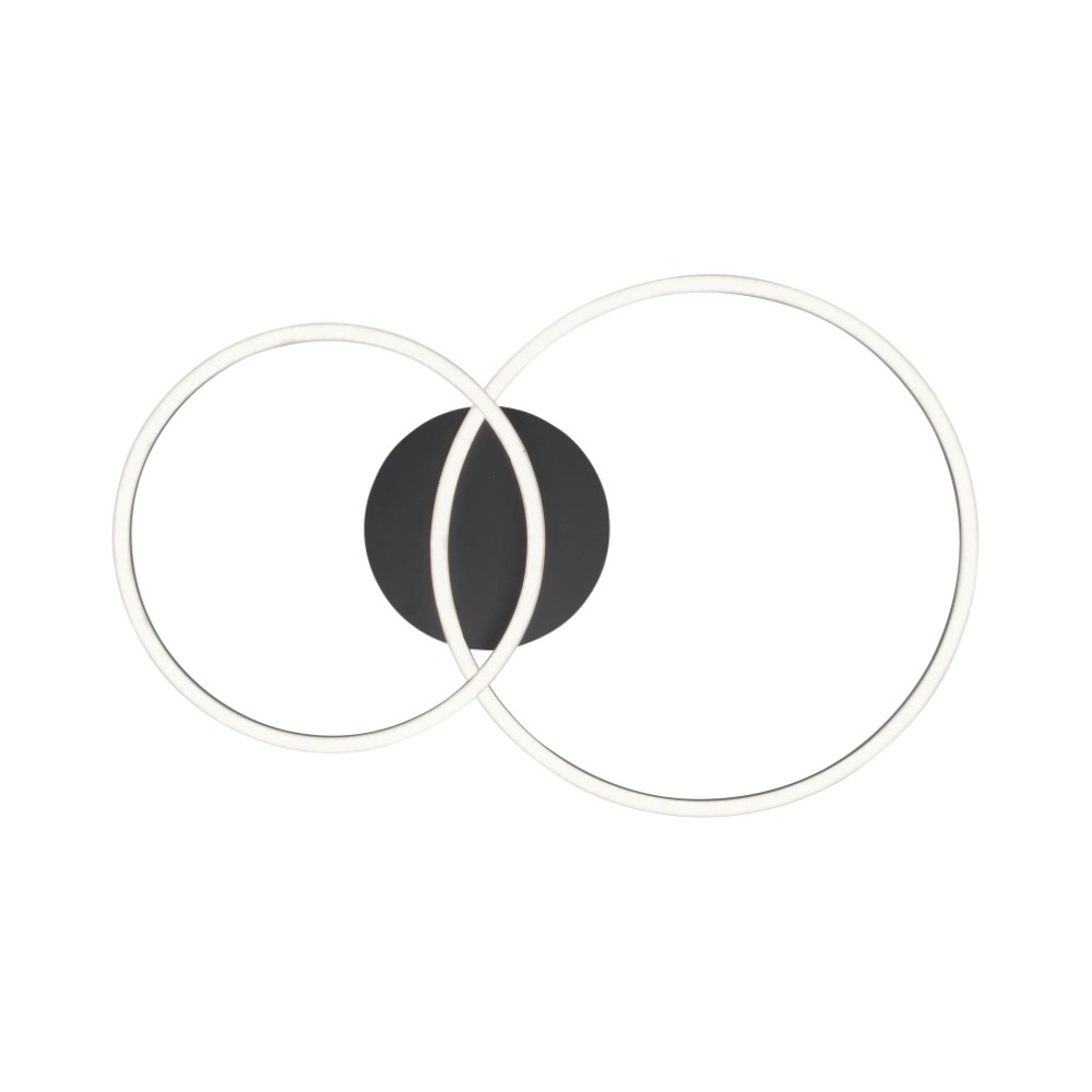 Modern ceiling lamp Ivanka 2-ring black Just Light 4043689970536