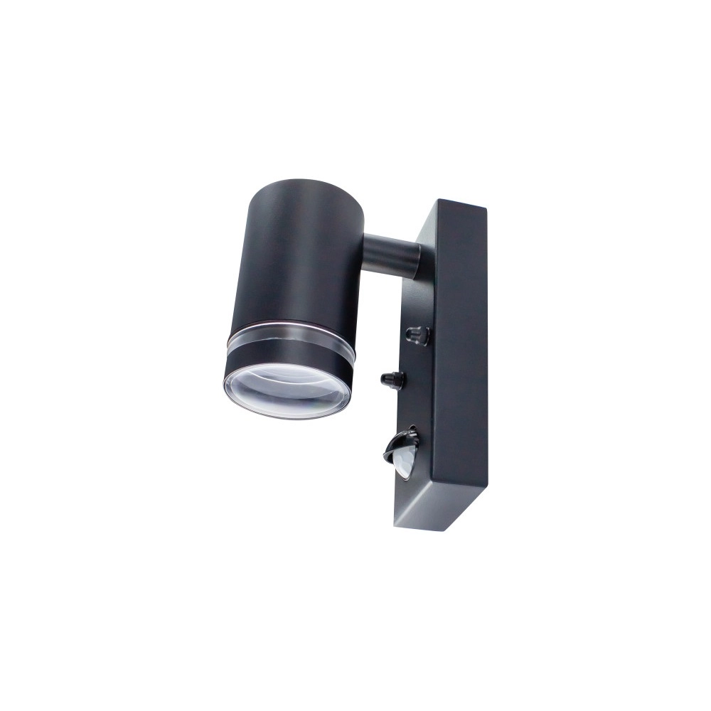 Wall spotlight with sensor Opden Black - 1x GU10 Lyora 5055788285649
