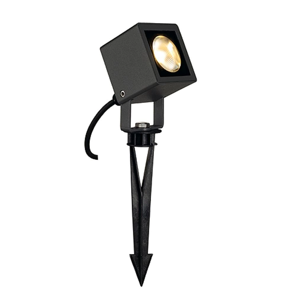 Square garden spotlight Nautilus Square LED with ground spike