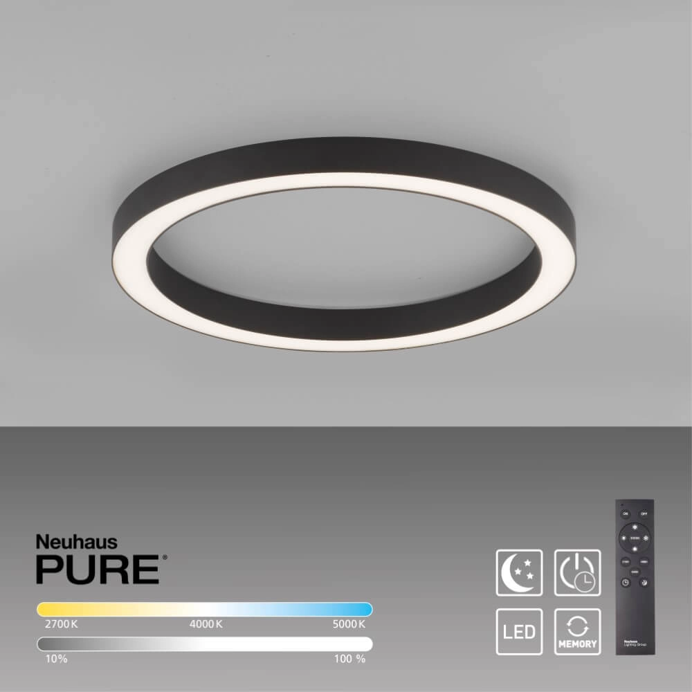 Round floor lamp Pure Lines Round Ø 50cm anthracite Paul Neuhaus 4012248375853