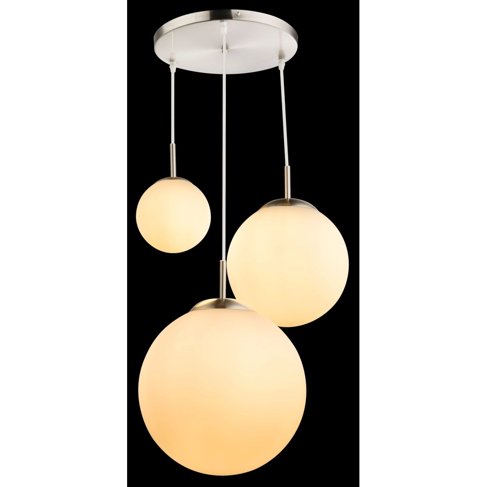 Design pendant lamp Joel nickel with white Globo 9007371355044