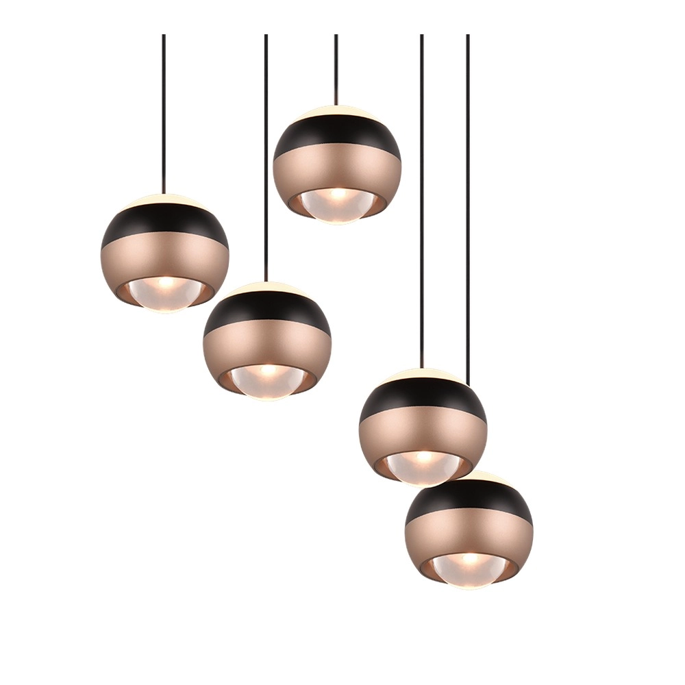 Design pendant lamp Orbit 5-light round Trio 4017807578867
