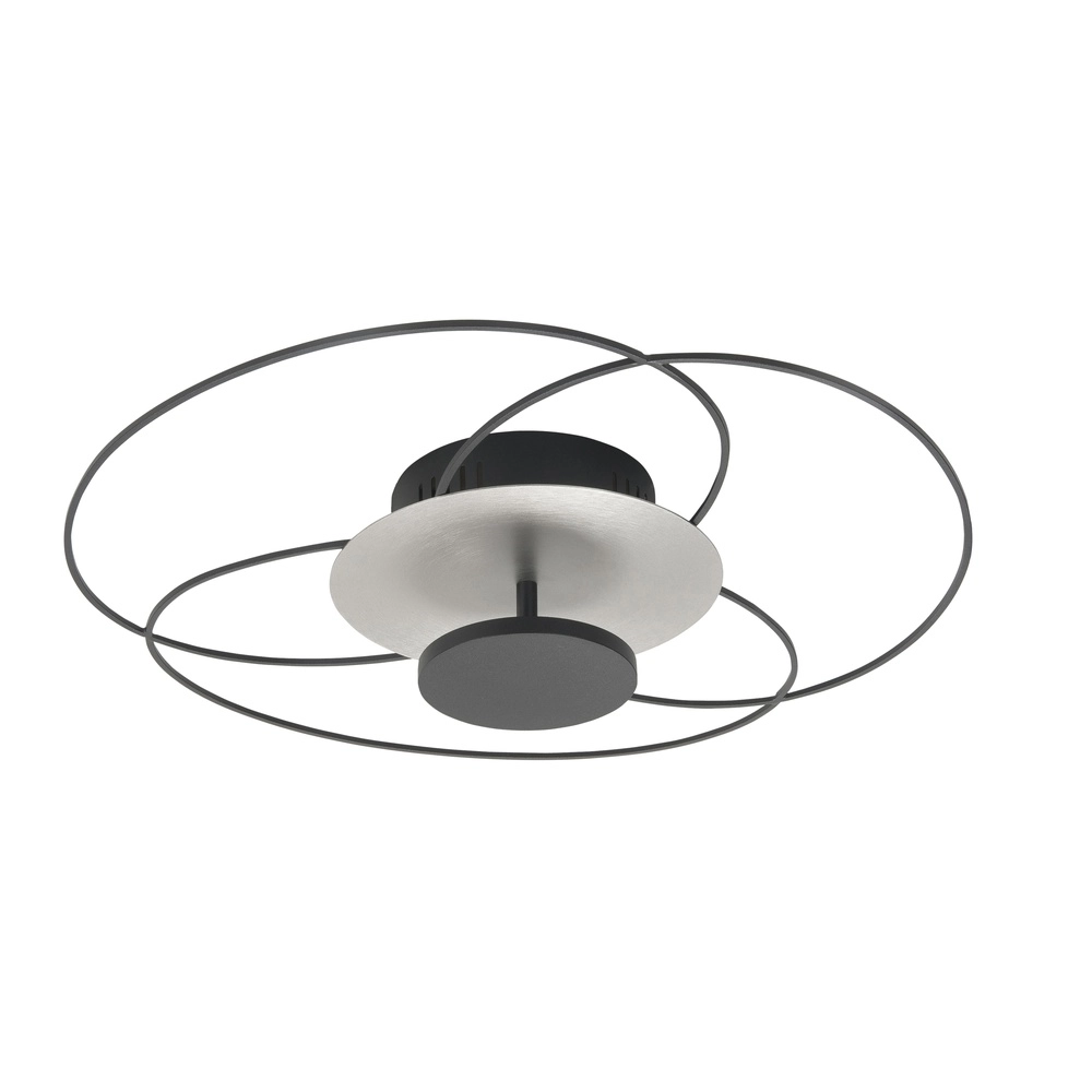 Ceiling lamp Fiore black with nickel