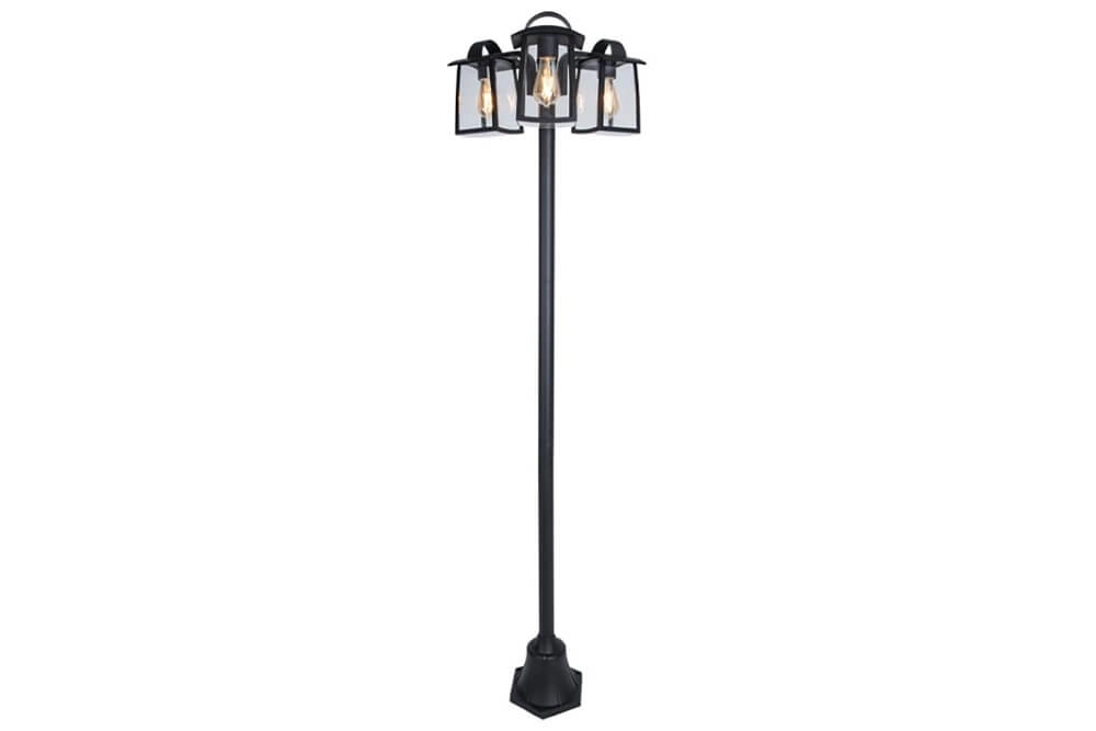 Nice garden lamp Kelsey black 3-lights