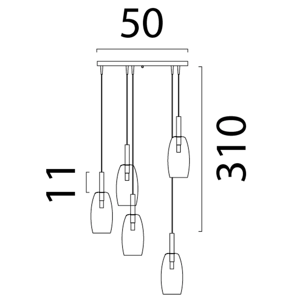 5L vide pendant lamp Lido Olive with Ø 11.5cm clear glass Masterlight 8718121335513