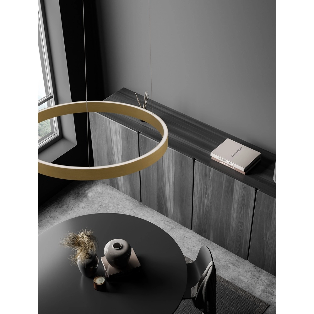 Golden pendant lamp Elowen design Ø 60cm Lyora 5212017439062