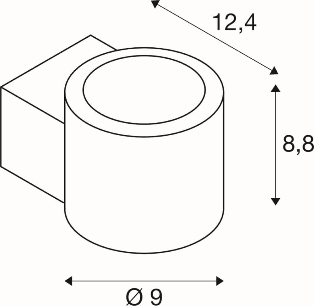 Dim-to-warm wall spot Oculus black SLV 4024163263863