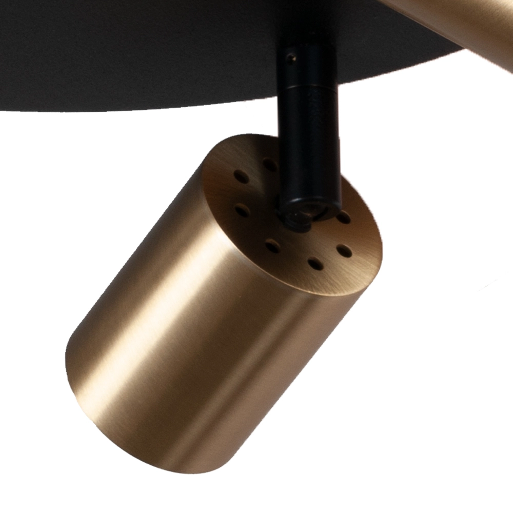 Black ceiling lamp Bounce with 3 gold spots Masterlight 8718121209951