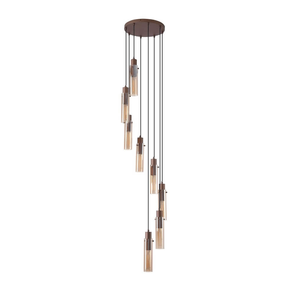 8-light vide pendant lamp Sweden II round Searchlight 5053423272061