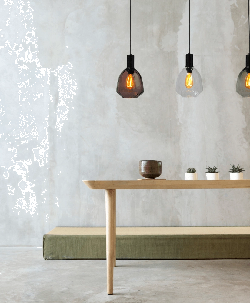 3-light hanging lamp - black - Porto with Nicolette glasses Masterlight 8718121270098