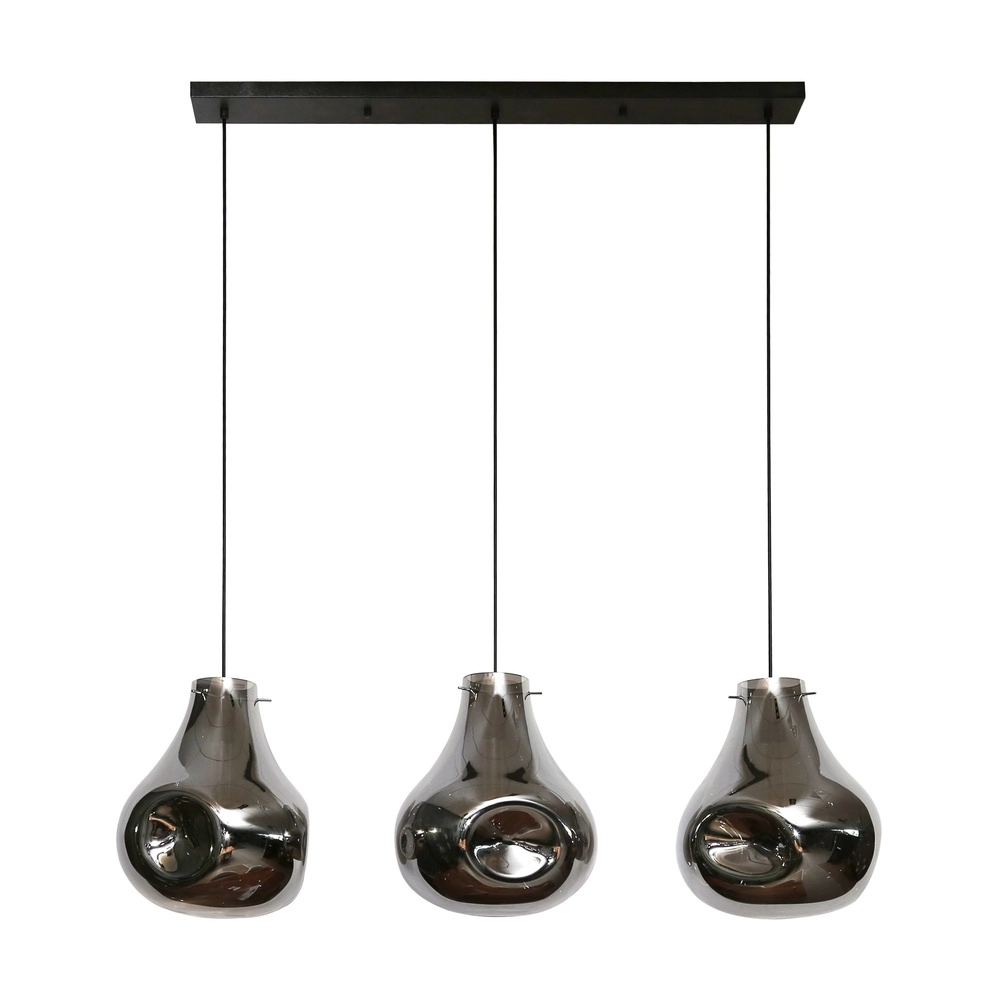 Smoke Glass Pendant Light Dent 3-light Lyora 8716803511620