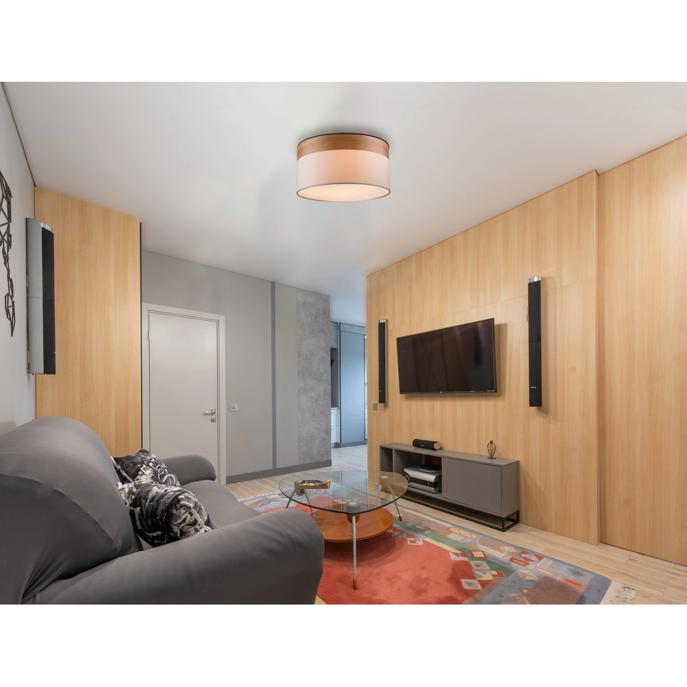 Ceiling lamp Chipsy with wood look Ø 40cm Globo 9007371334827