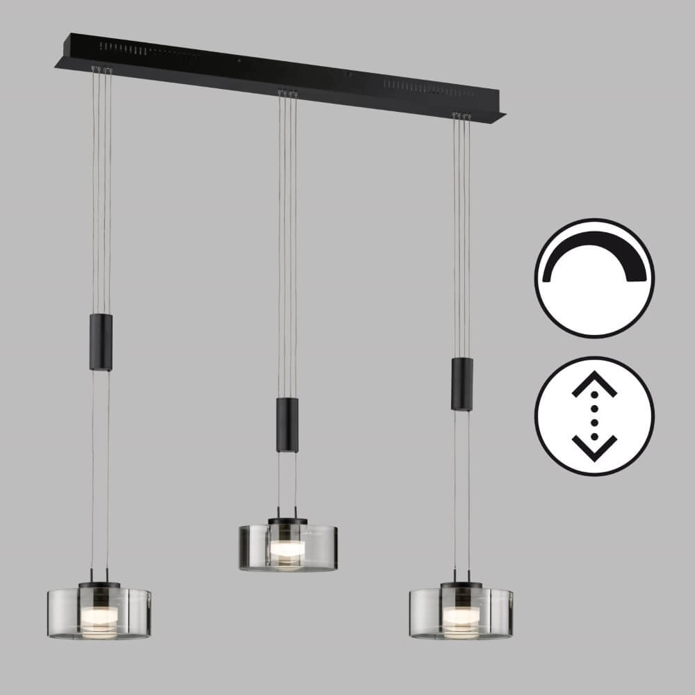 3-light hanging lamp Lavin black Fischer & Honsel 4003694610964